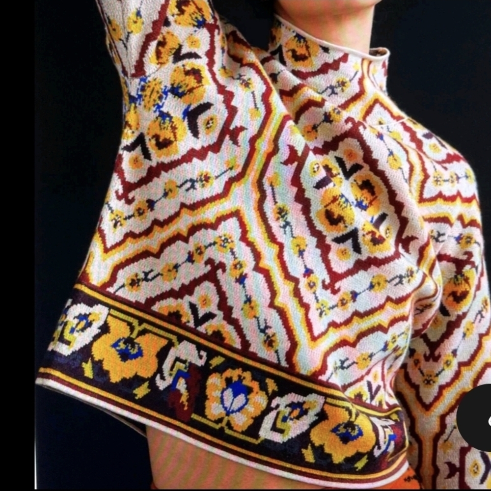 Anthropologie Contrast Mock Neck Sweater